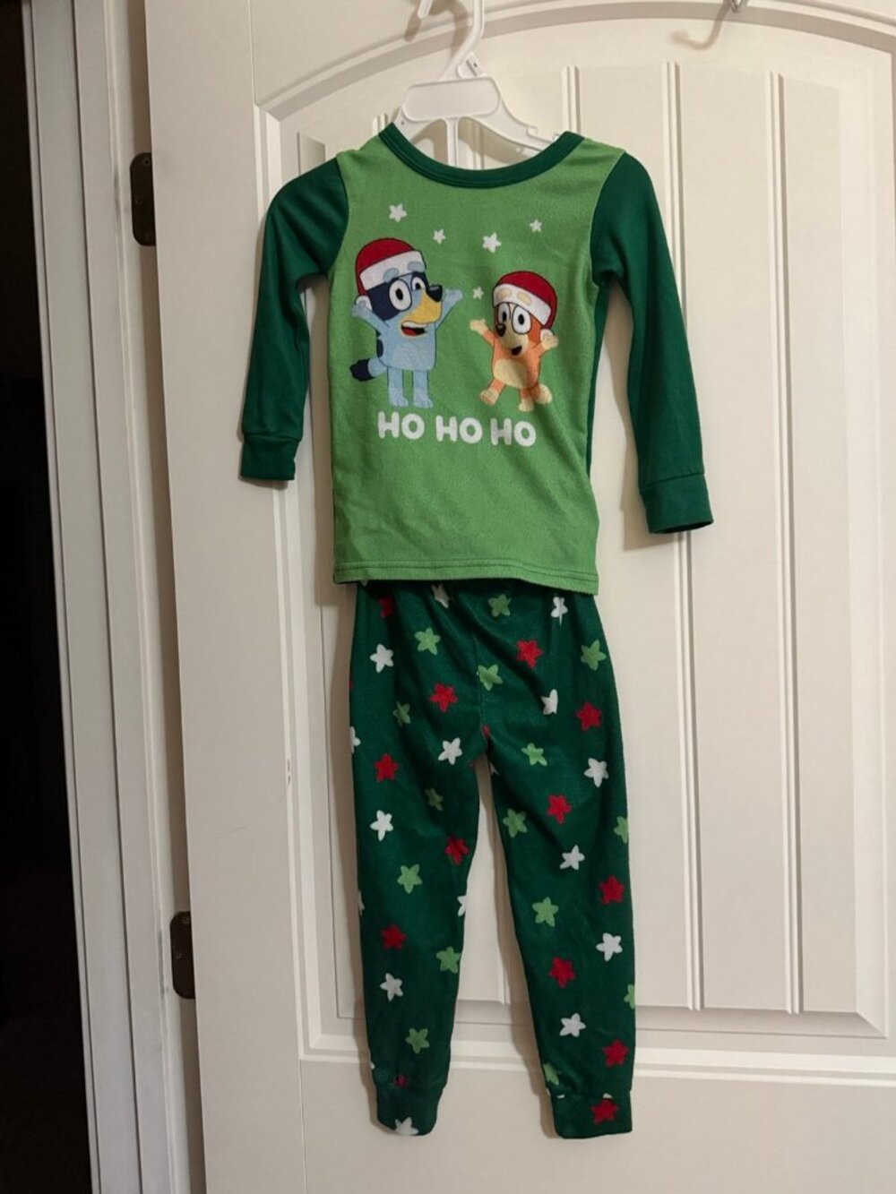 4T bluey Christmas matching pajama set *like new*
